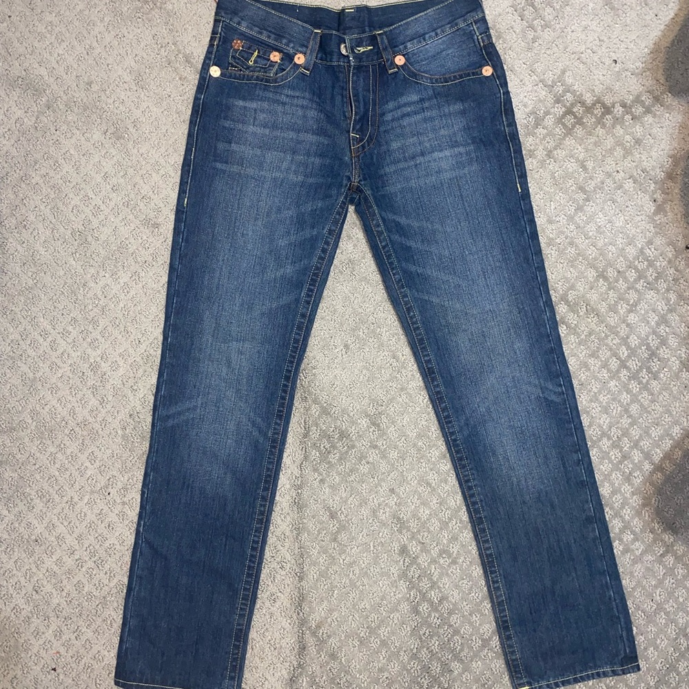 True Religion Dark Blue Straight Leg Jeans